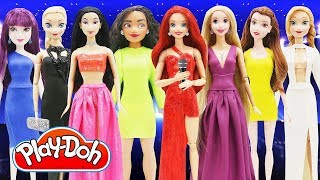 Play Doh Celebrity Style Disney Princesses Inspired Costumes [upl. by Mungam432]