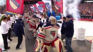 Teams walk out of dugouts before 2012 Winter Classic [upl. by Miguelita781]