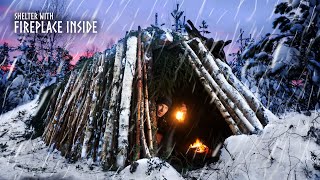 Building a Warm Shelter to Survive HEAVY SNOW 3 Day Winter Camping [upl. by Ilbert]