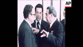 SYND 250374 HENRY KISSINGER MEETS WITH MR LEONID BREZHNEV IN MOSCOW [upl. by Ailekat]