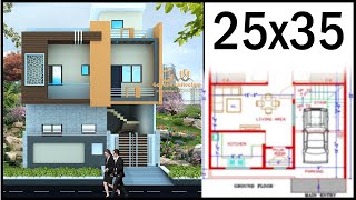 25x35 House Design  250quotx350quot House Plan With Front Elevation  Gopal Architecture [upl. by Eatnhoj]