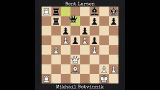 Mikhail Botvinnik vs Bent Larsen  Leiden Netherlands 1970 [upl. by Laine384]