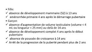 CROISSANCE  cours 1  puberté  anomalie du développement [upl. by Aihseyn]