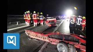 Ersthelfer verletzt Schwerer Unfall am Irschenberg [upl. by Atiuqahs]