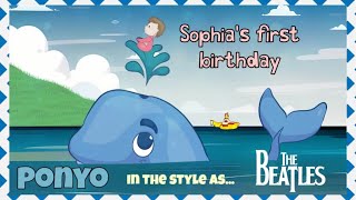 Ponyo on the Cliff by the Sea  Joe Hisaishi  Beatles Style Cover Happy Birthday Sophia [upl. by Hathcock]