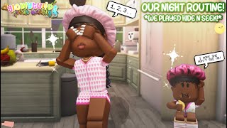 🌛 OUR NIGHT ROUTINE WE PLAYED HIDE N SEEK 🥟 Voiced Bloxburg Family Roleplay [upl. by Evvy]