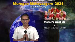 Murugan Mahayaagam 2024  Srinivasa Malladi in English [upl. by Philina]