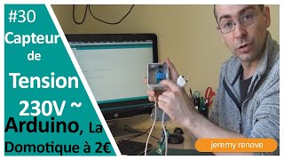 capteur de tension zmpt 101B amp La domotique à 2 euros avec arduino [upl. by Elburr]