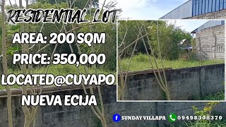 V67  200 SQM RESIDENTIAL LOT FOR SALE PRICE 350000 LOCATION CUYAPO NUEVA ECIJA [upl. by Donalt387]