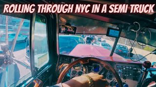 Rolling through NYC in a stretched peterbilt 379  Dealing with terrible drivers  18 speed [upl. by Naras]