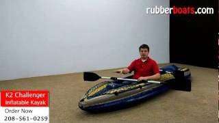 Надувная байдарка Intex 68306 Challenger K2 Kayak [upl. by Ahseryt886]