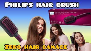 PHILIPS 5000 Hair Straightening Brush with Thermo Protect TechnologyBHH73000 [upl. by Nawuq]