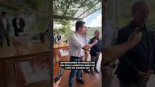 GOVERNADORES TARCÍSIO DE FREITAS E RATINHO JR LAMENTAM QUEDA DE AVIÃO EM VINHEDO SP [upl. by Sierra]