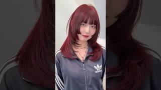 【暖色ヘアカラー】ブリーチなしダブルカラーでチェリーレッドに♪ albumhair album ヘアカラー [upl. by Ydnys]