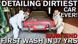 Detailing Dirtiest Car Ever First Wash in 37 Years Mercedes 280 SL [upl. by Jaffe887]