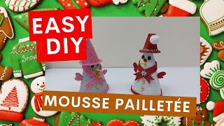 TUTO DIY FACILE bonhomme de neige en mousse pailletée EVA  Craft Tutorial [upl. by Ecydnarb]