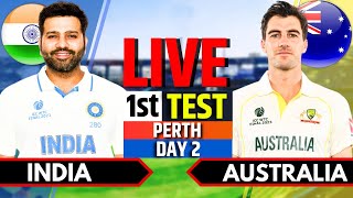 India vs Australia 1st Test Day 2  IND vs AUS Live Match  Live Cricket Match Today India Bating [upl. by Nollid]