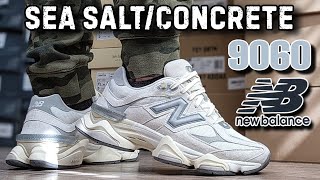 New Balance 9060 Sea SaltConcrete Sneaker Review amp On Feet [upl. by Nauqal]