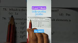 D and F block Chemistry NCERT Question Practice for NEETneetpreparation2025 ncert [upl. by Lenahs771]