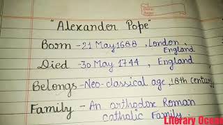 BA1  Alexander Pope  important questions [upl. by Lrak410]