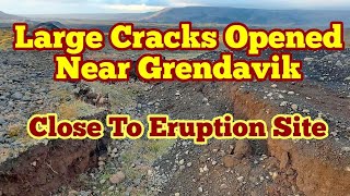 Large Cracks Opened Near Grendavik In Iceland Meradalir Fagradalsfjall Geldingadalir Volcano [upl. by Ahsiei]