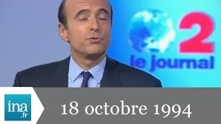 JT France 2 20H  émission du 18 octobre 1994  archive vidéo INA [upl. by Celene684]