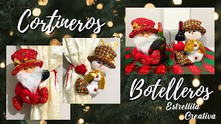 Cortineros  Botelleros Navideños  Tutorial [upl. by Johnsson]