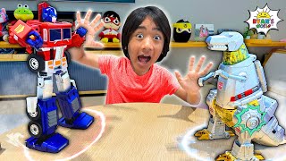 This Toy Robot Transforms by itself Grimlock vs Optimus Prime and Buzz Lightyear [upl. by Leehar]