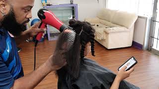 How to do a Proper Blowout on Coarse Kinky Natural Hair [upl. by Roberta]