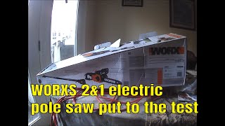 cheapest 2amp1 electric pole saw at lowes worxs WG309 [upl. by Furgeson]