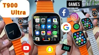 T900 Ultra Smartwatch🔥 Biggest 209quot Infinite Display❤️T900 Ultra Watch Unboxing😱 Inbuilt Games🎮 [upl. by Sieracki]