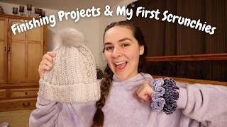 Finishing Projects amp Making My First Scrunchie  Crochet Vlog [upl. by O'Connor]