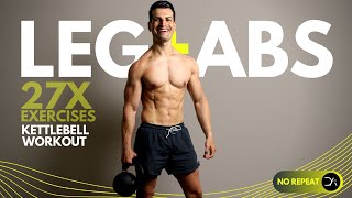 25 Min LEGS  ABS Kettlebell Workout  No Repeat  Strength amp Muscle Endurance Workout [upl. by Notned]