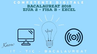 Bacalaureat 2018  Competente Digitale  Ziua 2  Fisa B  Excel [upl. by Htebasil]