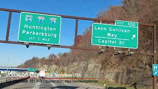 Johnson City Tennessee United State  Interstate 81 TE [upl. by Oludoet349]