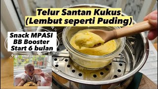 MPASI TELUR SANTAN KUKUS SNACK MPASI TINGGI KALORI  SNACK MPASI BB BOOSTER  SNACK MPASI 68 BULAN [upl. by Dwain]