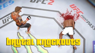 EA Sports UFC 2  Best Brutal Knockouts Compilation 1 [upl. by Nonnah]