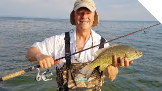 Wading and Crankbaiting for Smallmouth Bass  Boatless Angling at its Best [upl. by Kinemod]