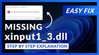 xinput13dll Error Windows 11  2 Ways To FIX  2021 [upl. by Nella]