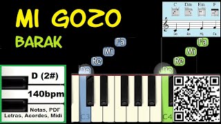 MI GOZO Barak Piano Tutorial Facil Partitura Acordes Pista [upl. by Gina]