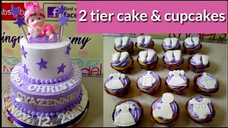 Christening Cake easy tutorial  Easy and simple cake decoraring and ideas [upl. by Ateiluj]