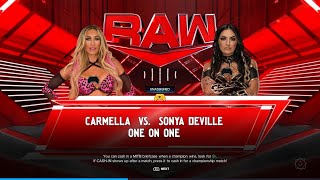 Carmella vs Sonya Deville  Raw W3 May  WWE 2k24  Universe Mode [upl. by Keel963]