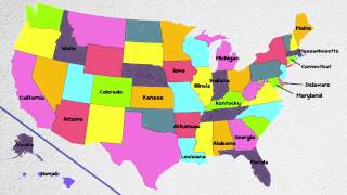 50 states of the United States of America Names and Location [upl. by Airreis]