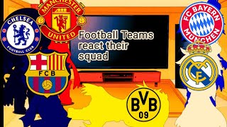 Football teams react to Their SquadPart 1 [upl. by Eide]