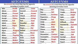 120 Common Opposites in English from AZ  Antonyms List Part I [upl. by Gard]