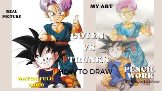 Goten vs trunks  how to draw Goten vs Trunks tutorial for beginners [upl. by Shaum]