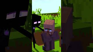 Baby Enderman transforms into Dragon Ender to protect villagers from Zombie Boss minecraft shorts [upl. by Aikat]