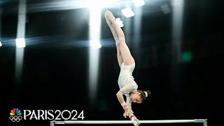 Kaylia Nemour wows with EXTRAORDINARY showing on bars wins first gold for Algeria  Paris Olympics [upl. by Alysia]