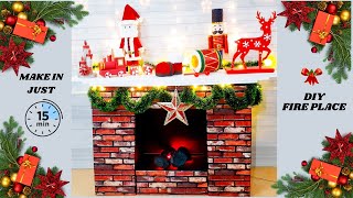 DIY Fireplace CardboardDIY Cardboard FireplaceDIY Christmas Fireplace Out Of Carton Boxes [upl. by Zenger]