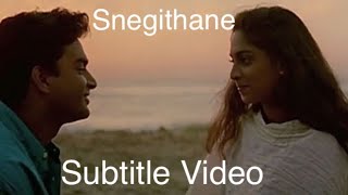 Snehithane Snehithane Alaipayuthey Lyrics Meaning  Subtitle Video [upl. by Eada]